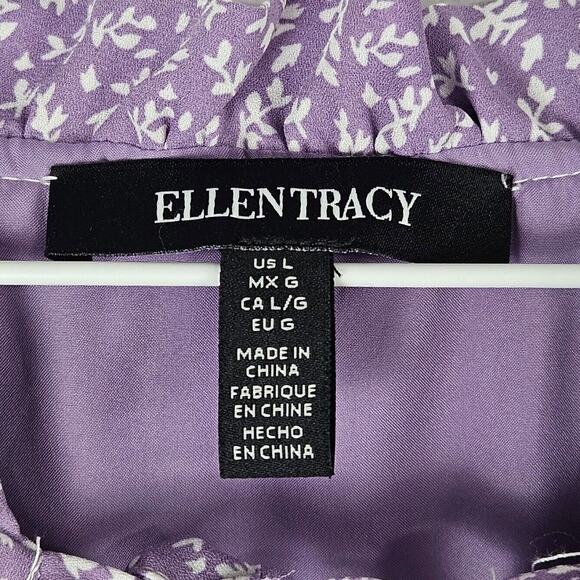 Ellen Tracey Peasant Dress Size L Knee/Midi Purple Ren Faire Lined Long Sleeve - Picture 5 of 8